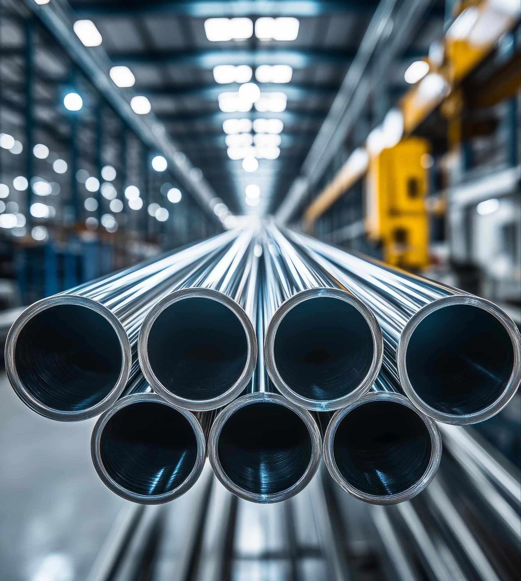 Steel pipes arranged in a factory setting_1126712845-min-1