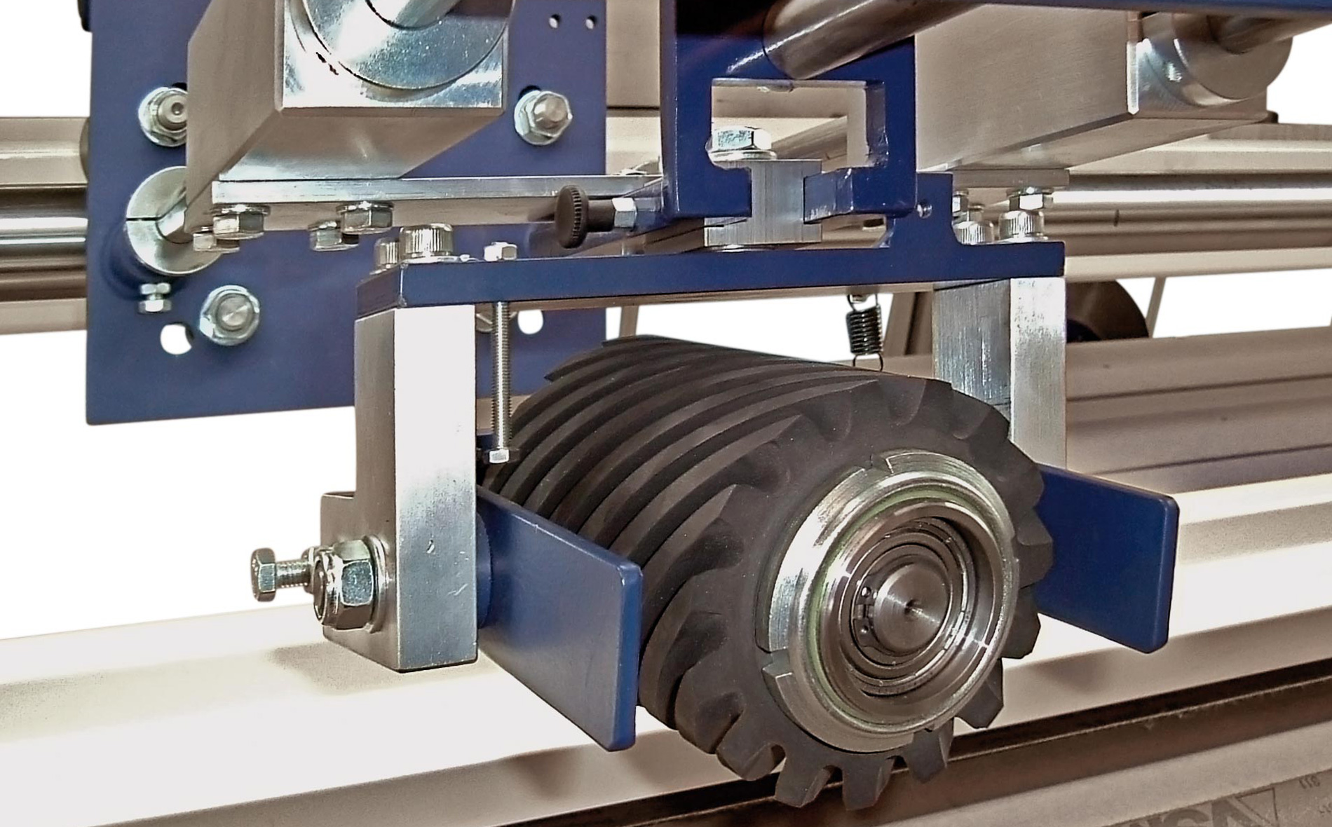 4-Langbandschleifmaschine-M2S97-Zweiband-Kontaktrolle-Schnellwechselsystem
